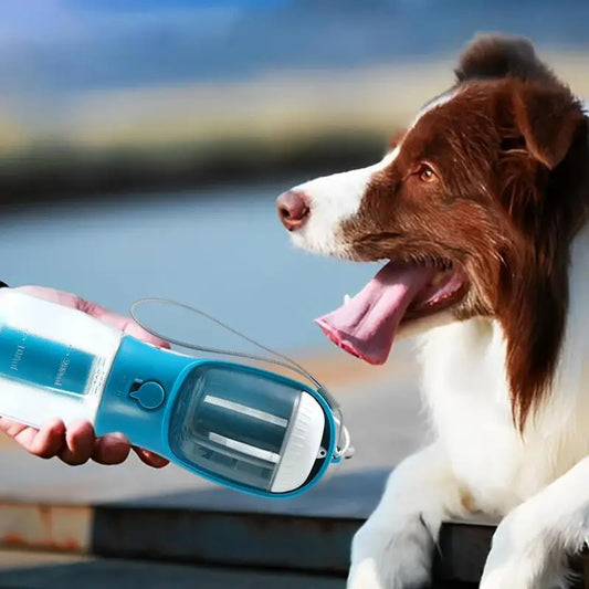 【3in1多機能】犬用携帯給水ボトル｜フード・水・ゴミ袋収納付き