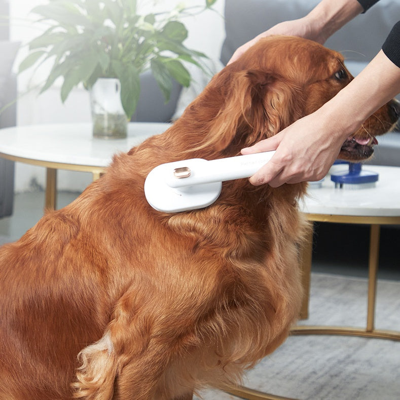 【ペット用抜け毛ブラシ】90度回転式グルーミングコーム｜犬猫兼用
